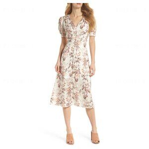 Gal Meets Glam Lauren Floral Botanical Midi Dress